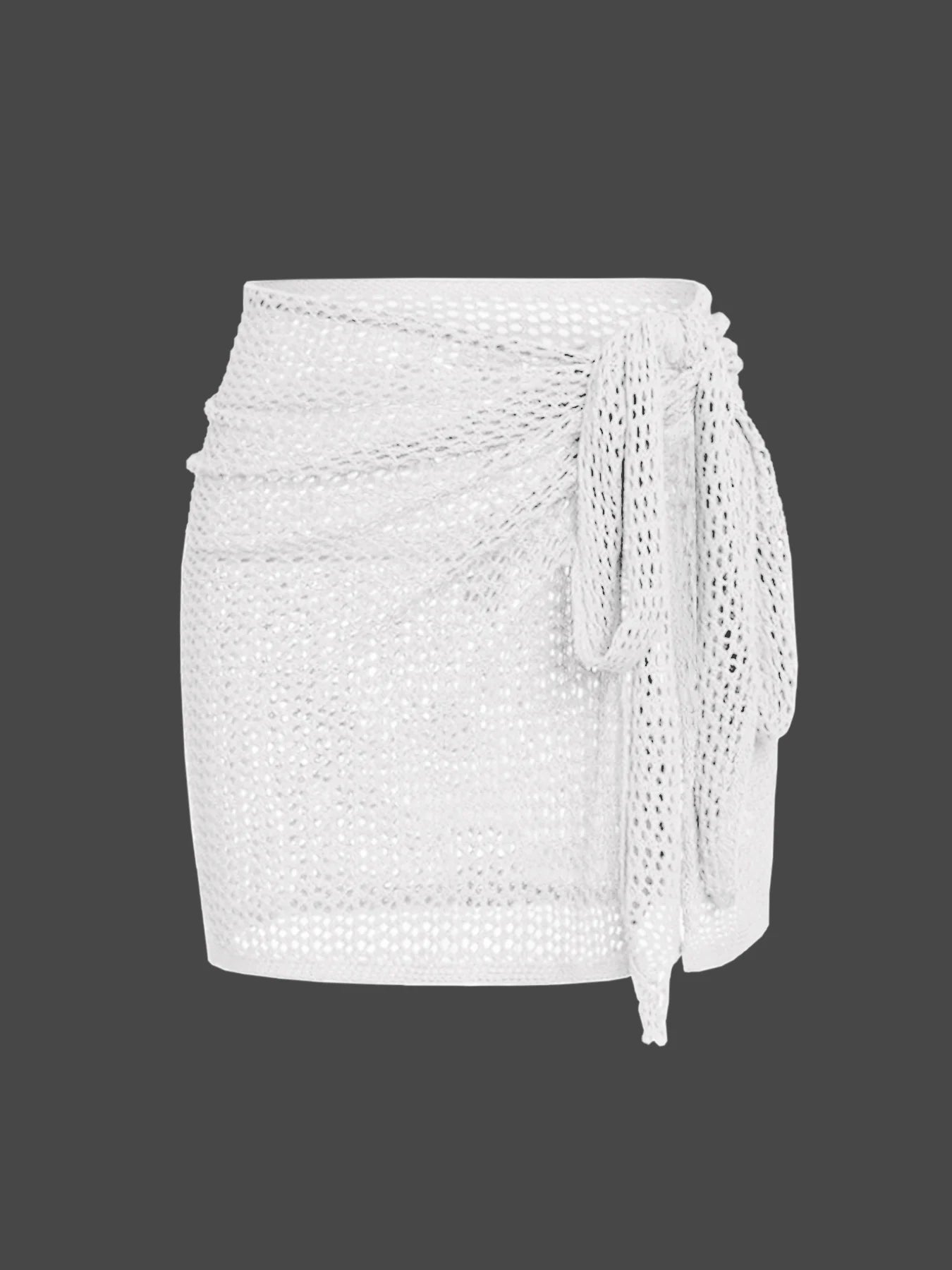 Loom - Knitted Short Skirt with Hollow Straps and Slit