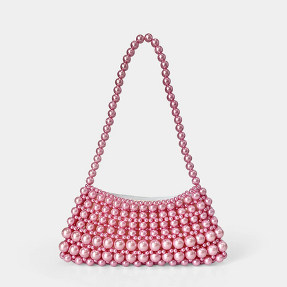 Handmade Pearl Shoulder Bag – Elegant Hollowed-Out Shoulder Purse for Women