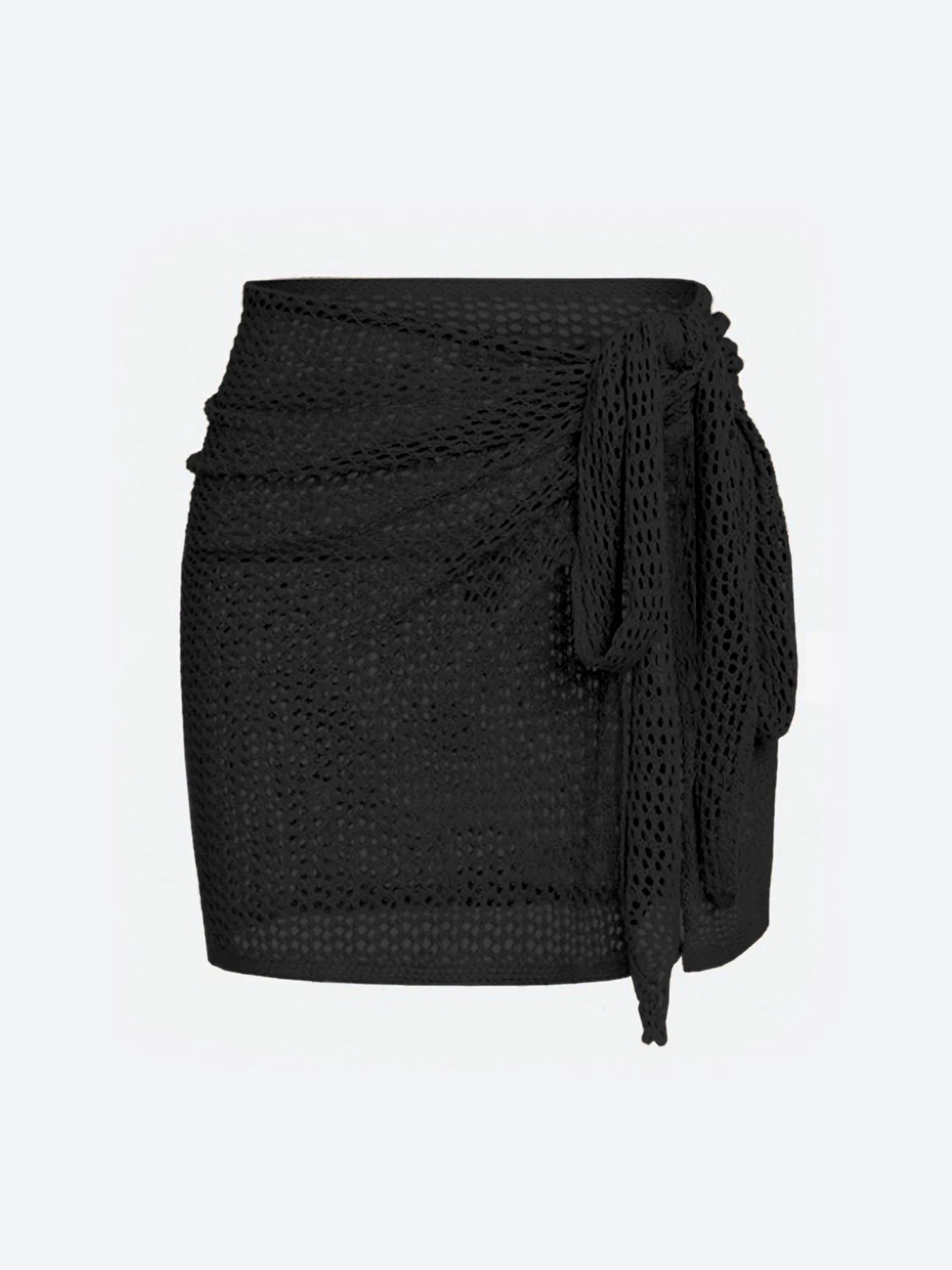 Loom - Knitted Short Skirt with Hollow Straps and Slit