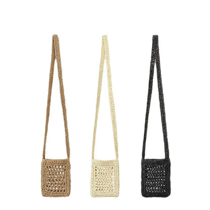 Fashion Straw Crossbody Phone Bag – Chic & Lightweight Summer Essential